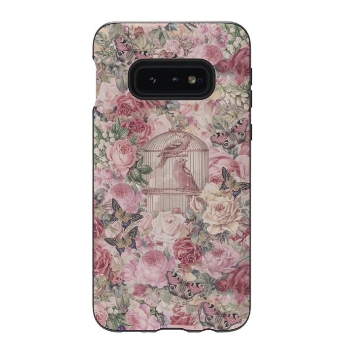 Galaxy S10e StrongFit Nostalgic Flowers With Birdcage by Andrea Haase