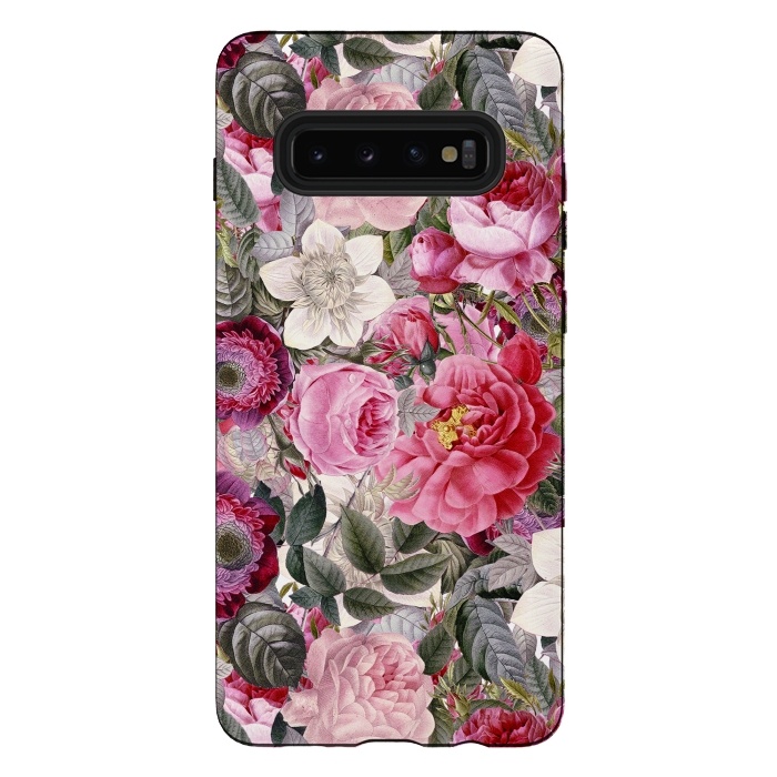 Galaxy S10 plus StrongFit Luxuriantly Vintage Flower Pattern by  Utart