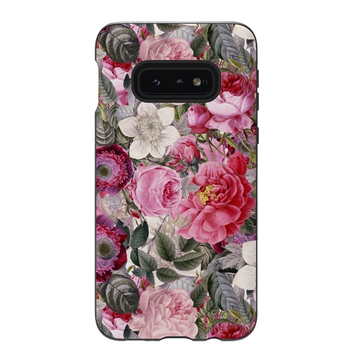 Galaxy S10e StrongFit Luxuriantly Vintage Flower Pattern by  Utart