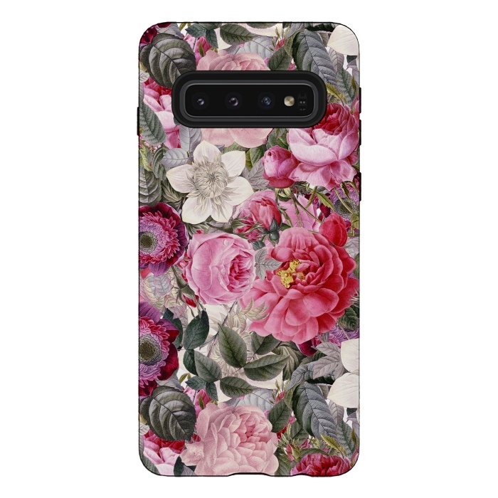 Galaxy S10 StrongFit Luxuriantly Vintage Flower Pattern by  Utart