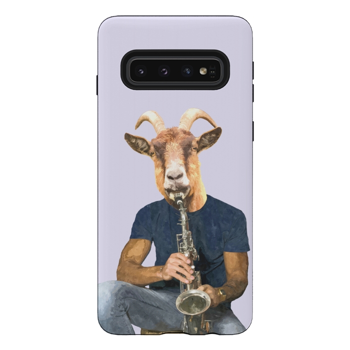 Galaxy S10 StrongFit Goat Musician Illustration by Alemi