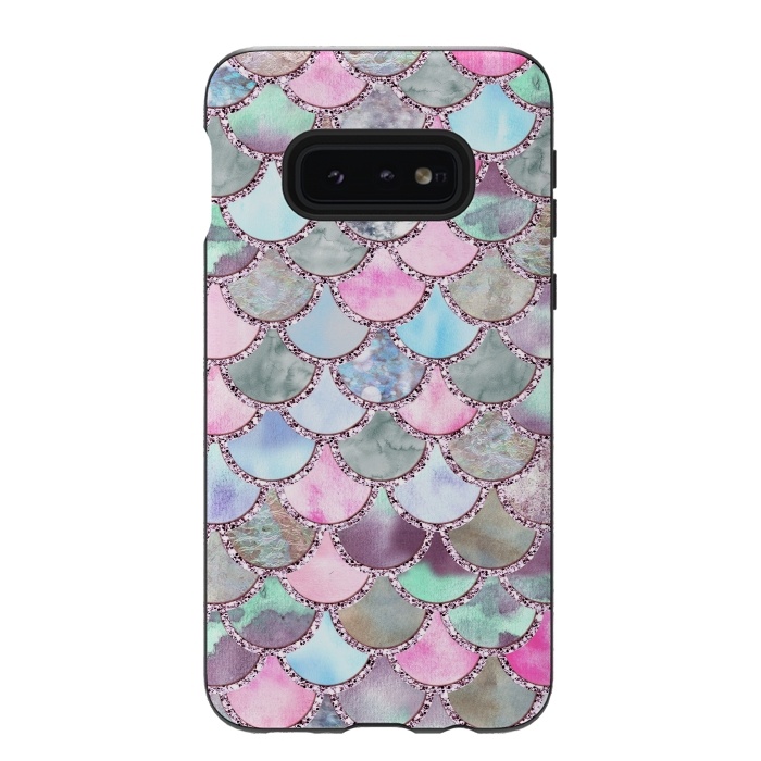 Galaxy S10e StrongFit Pastel Multicolor Mermaid Scales by  Utart