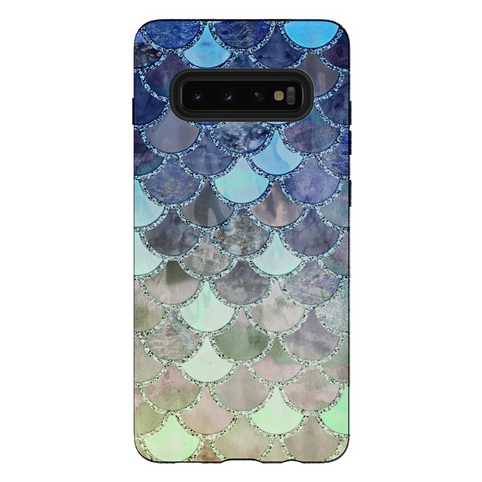 Galaxy S10 plus StrongFit Multicolor Watercolor Fish and Mermaid Scales by  Utart