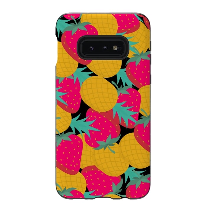 Galaxy S10e StrongFit pineapples and strawberry by MALLIKA