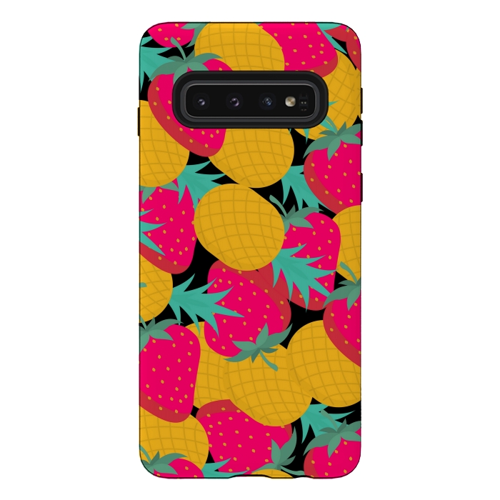 Galaxy S10 StrongFit pineapples and strawberry by MALLIKA