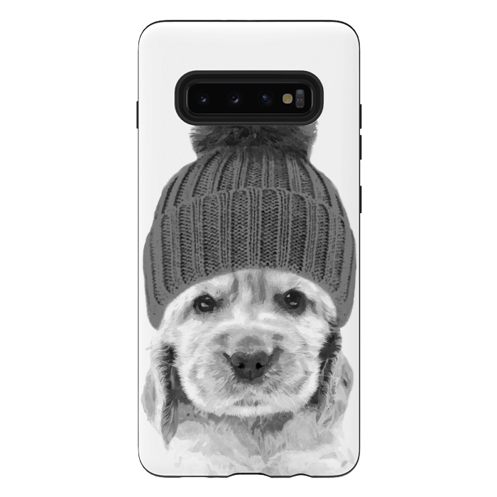 Galaxy S10 plus StrongFit Black and White Cocker Spaniel by Alemi