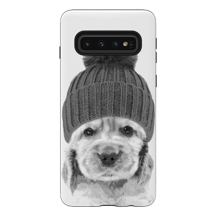 Galaxy S10 StrongFit Black and White Cocker Spaniel by Alemi