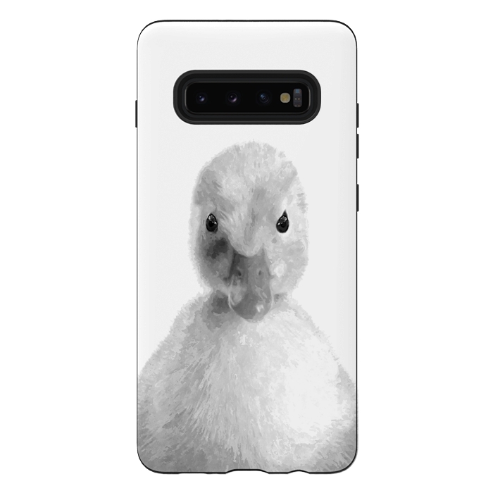 Galaxy S10 plus StrongFit Black and White Duckling by Alemi