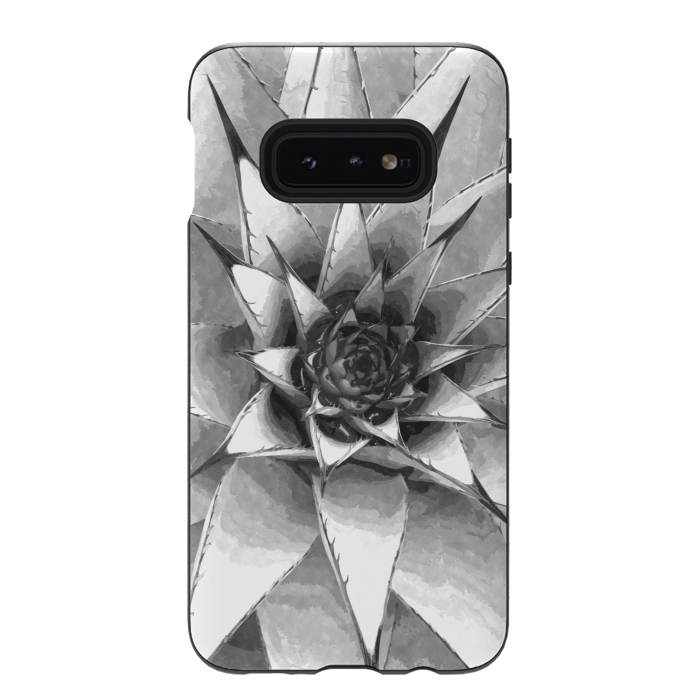 Galaxy S10e StrongFit Black and White Cactus Succulent by Alemi