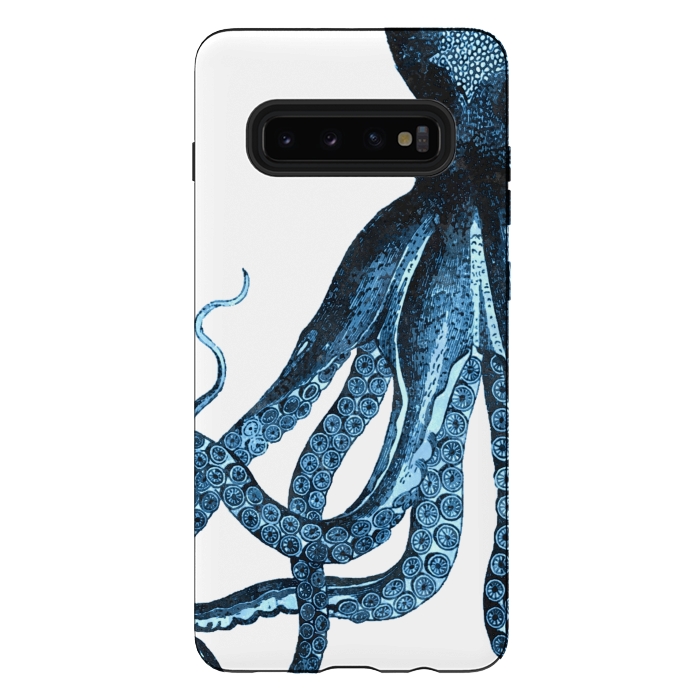 Galaxy S10 plus StrongFit Blue Octopus Illustration by Alemi