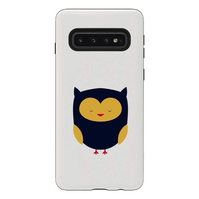 Galaxy S10 StrongFit cute little flat owl by TMSarts