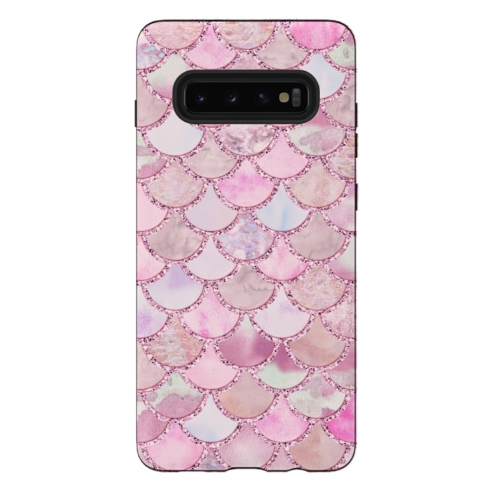 Galaxy S10 plus StrongFit Pretty pink and pastel Mermaid Scales  by  Utart