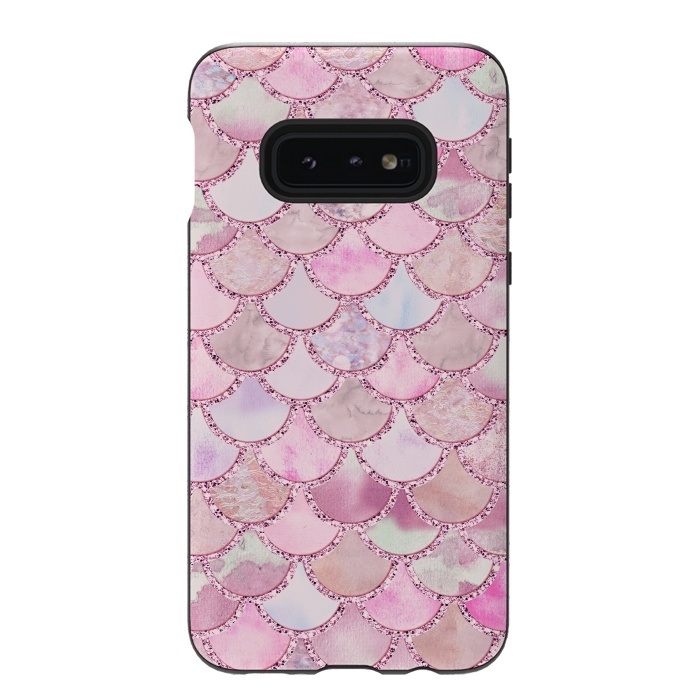 Galaxy S10e StrongFit Pretty pink and pastel Mermaid Scales  by  Utart