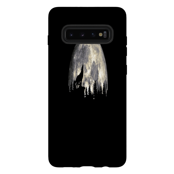 Galaxy S10 plus StrongFit Wild Solitary Wolf by Joanna Vog