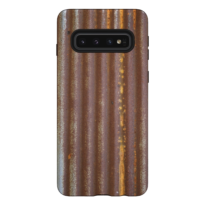 Galaxy S10 StrongFit Old Rusty Corrugated Sheet 2 by Andrea Haase