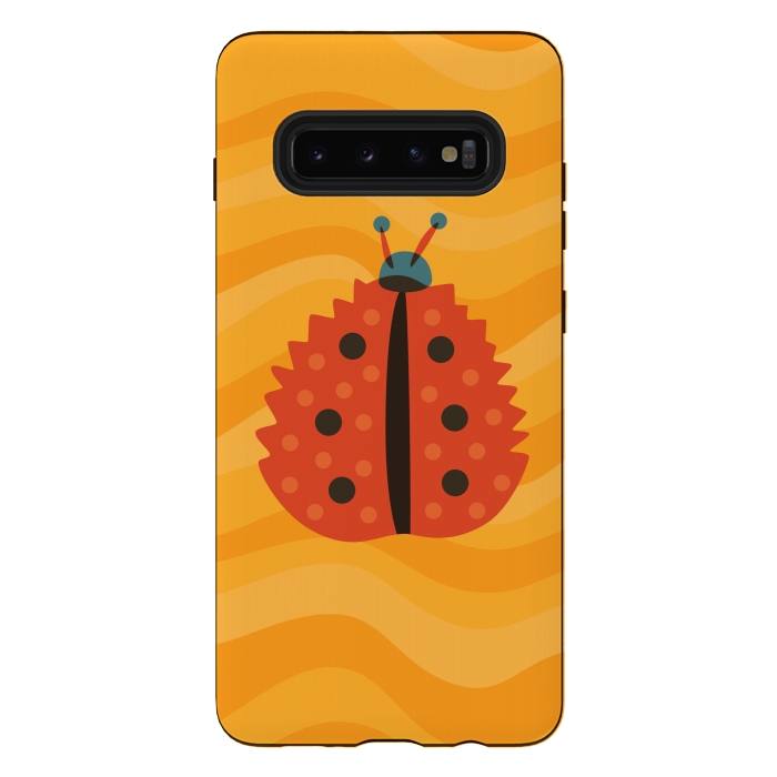 Galaxy S10 plus StrongFit Orange Ladybug With Autumn Leaf Disguise by Boriana Giormova