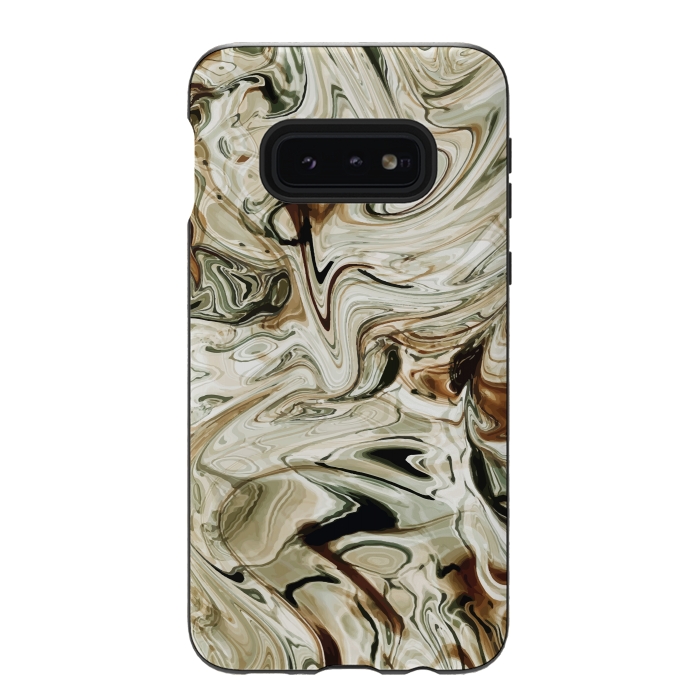 Galaxy S10e StrongFit Brown Marble by Creativeaxle