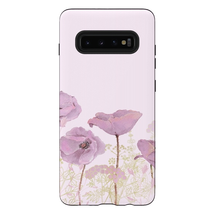 Galaxy S10 plus StrongFit Rose Gold Poppy Dream by  Utart