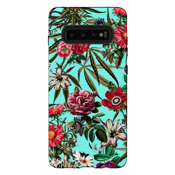Galaxy S10 plus StrongFit Marijuana and Floral Pattern II by Burcu Korkmazyurek