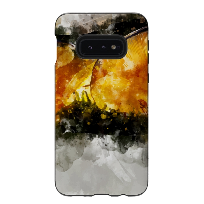 Galaxy S10e StrongFit Forest Yellow Mushroom by Creativeaxle