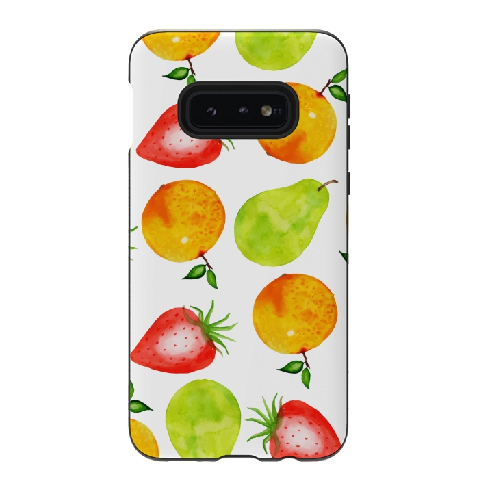 Galaxy S10e StrongFit Watercolor Summer Fruits by Bledi