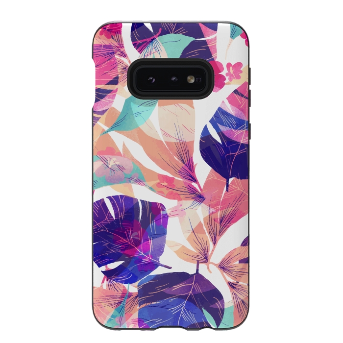 Galaxy S10e StrongFit Watercolor summer flowers by Bledi