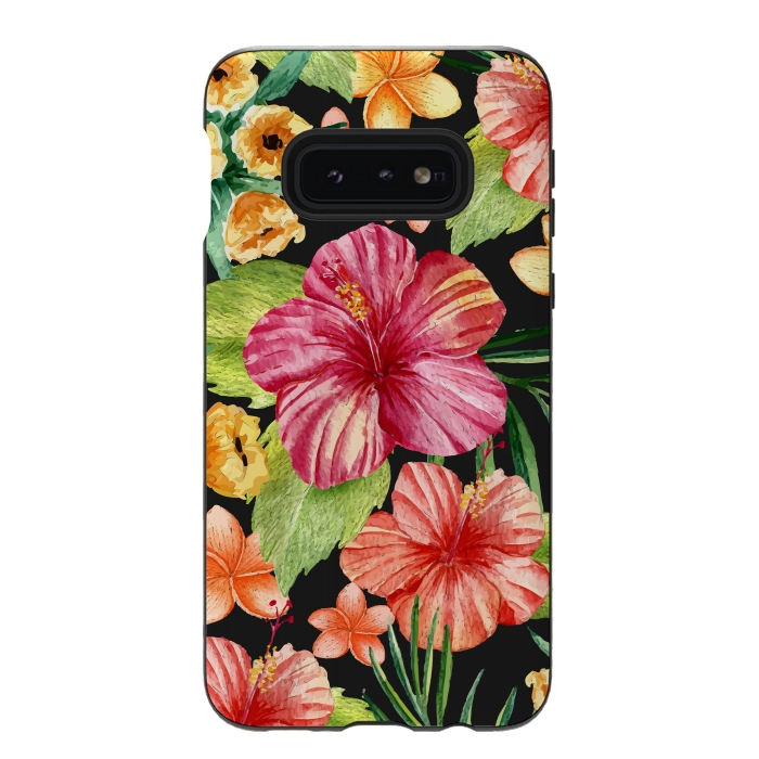Galaxy S10e StrongFit Watercolor summer flowers 11 by Bledi