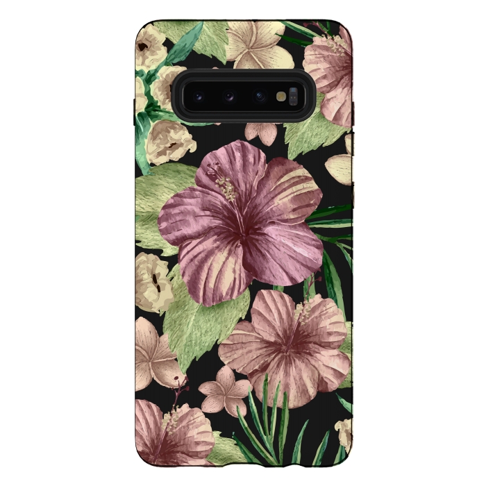 Galaxy S10 plus StrongFit Watercolor summer flowers 15 by Bledi