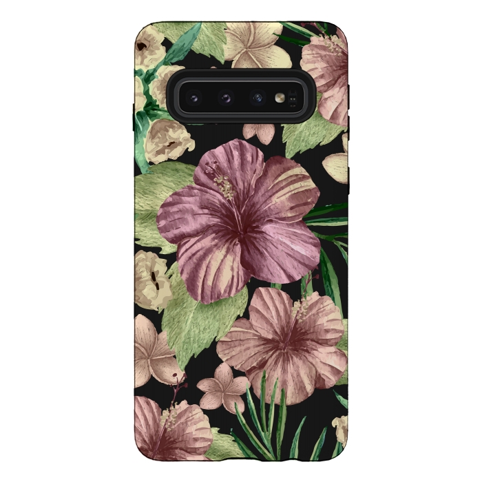 Galaxy S10 StrongFit Watercolor summer flowers 15 by Bledi
