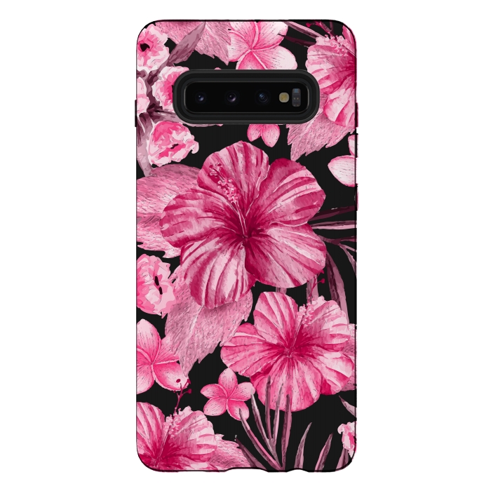 Galaxy S10 plus StrongFit Watercolor summer flowers 16 by Bledi