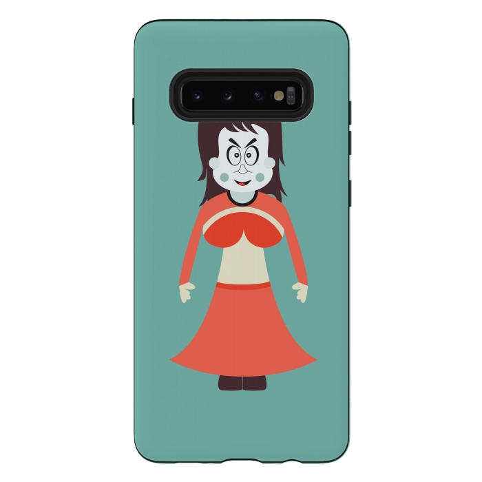 Galaxy S10 plus StrongFit old woman cartoon by TMSarts
