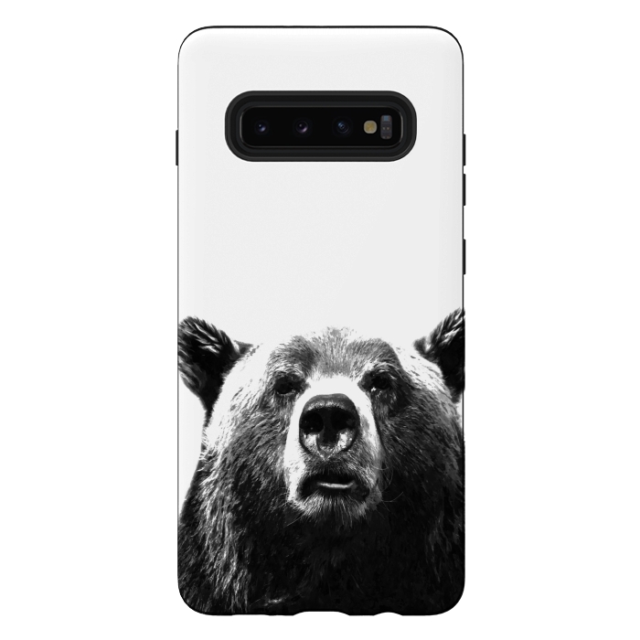 Galaxy S10 plus StrongFit Black and White Bear by Alemi