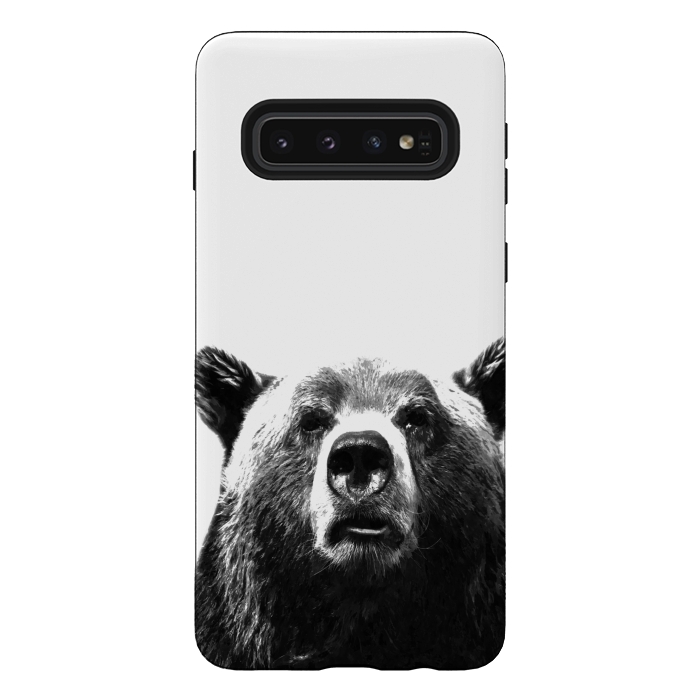 Galaxy S10 StrongFit Black and White Bear by Alemi