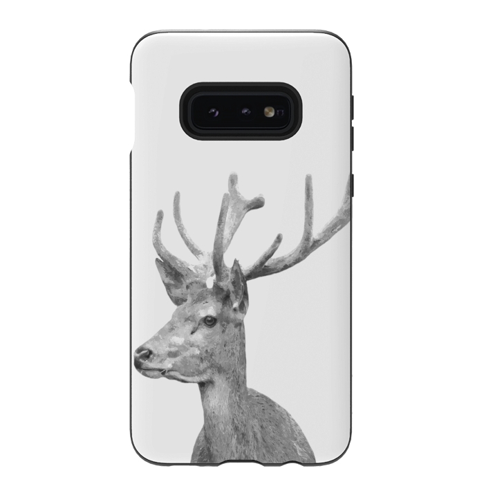Galaxy S10e StrongFit Black and White Deer by Alemi