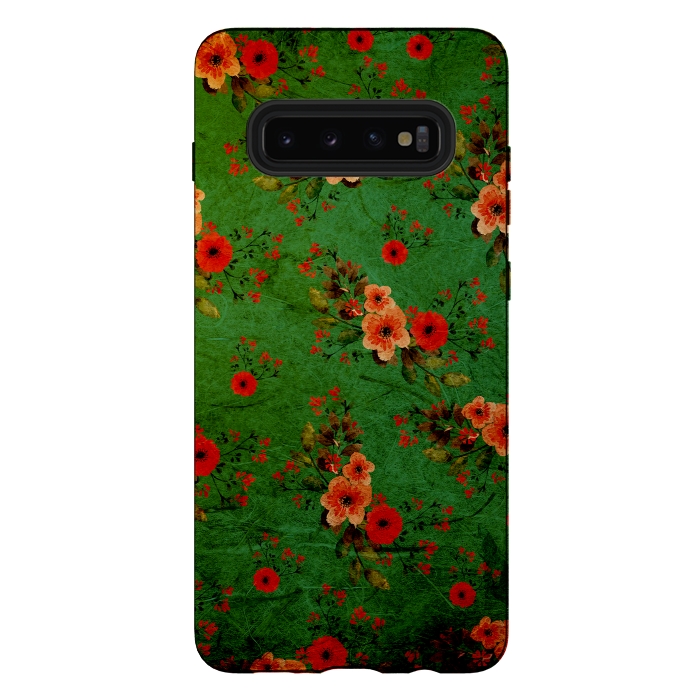 Galaxy S10 plus StrongFit Vintage Flowers by Rossy Villarreal