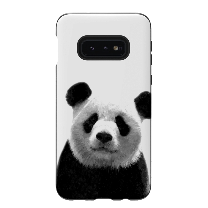 Galaxy S10e StrongFit Black and White Panda Portrait by Alemi