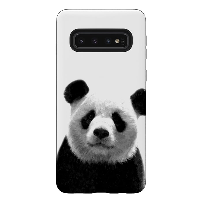 Galaxy S10 StrongFit Black and White Panda Portrait by Alemi