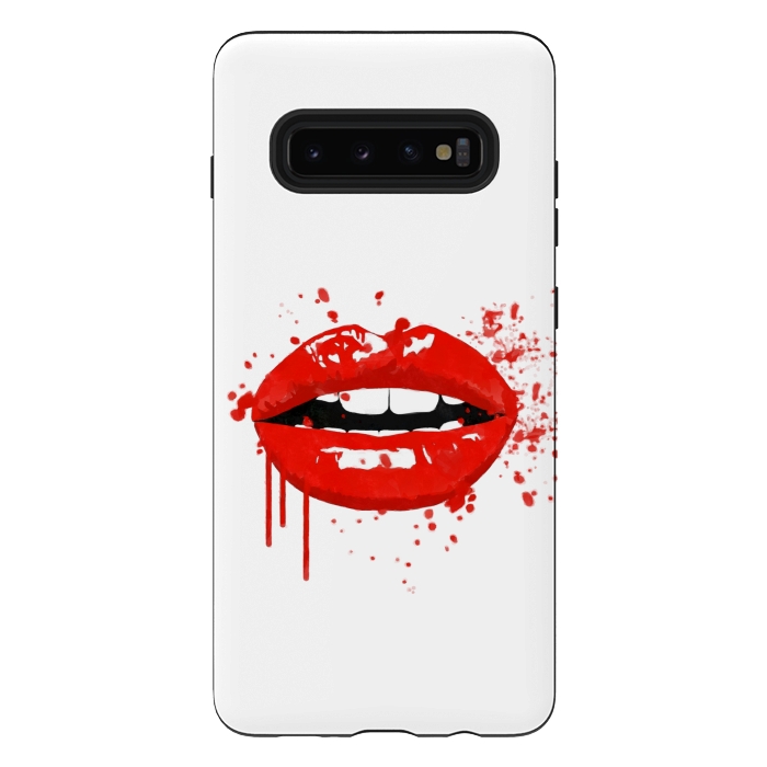 Galaxy S10 plus StrongFit Red Lips Illustration by Alemi