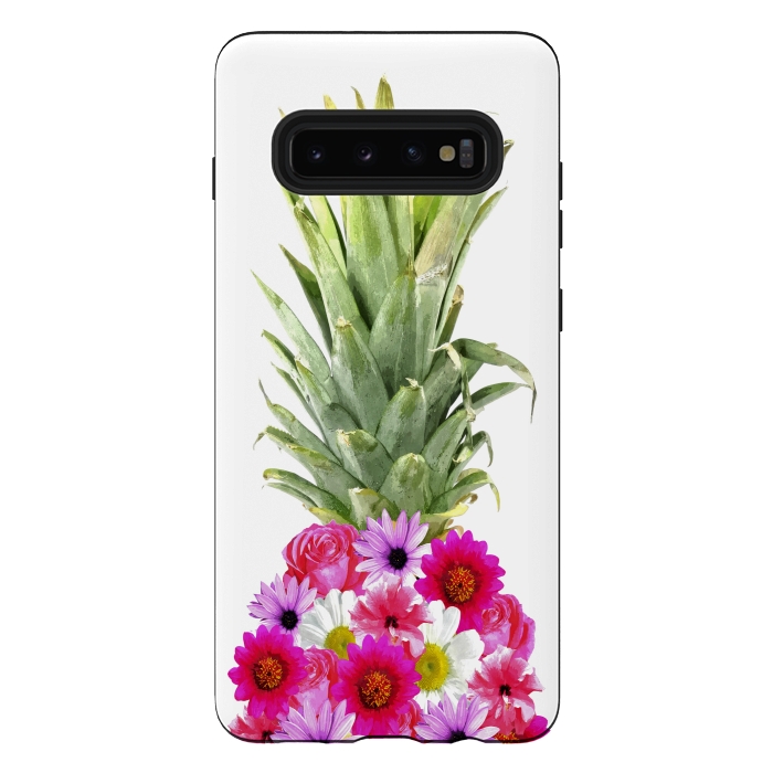 Galaxy S10 plus StrongFit Pineapple Flowers by Alemi