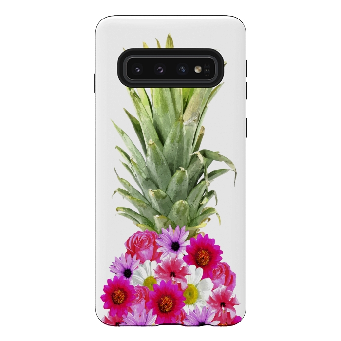 Galaxy S10 StrongFit Pineapple Flowers by Alemi