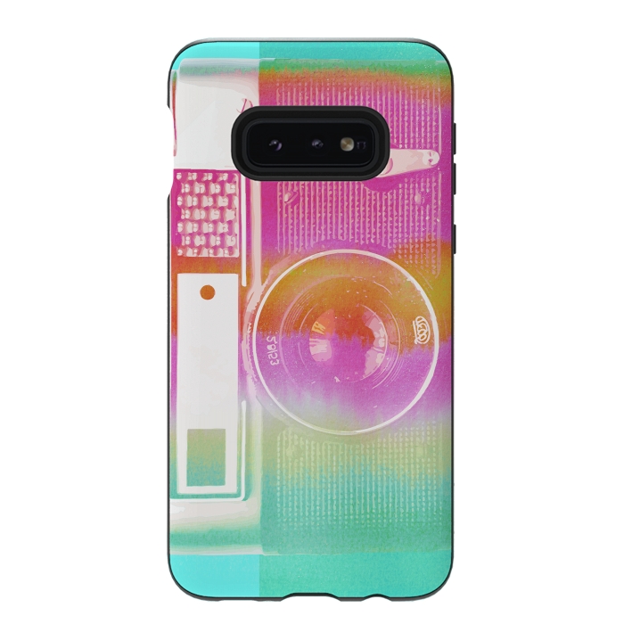 Galaxy S10e StrongFit Colorful pastel vintage camera by Oana 