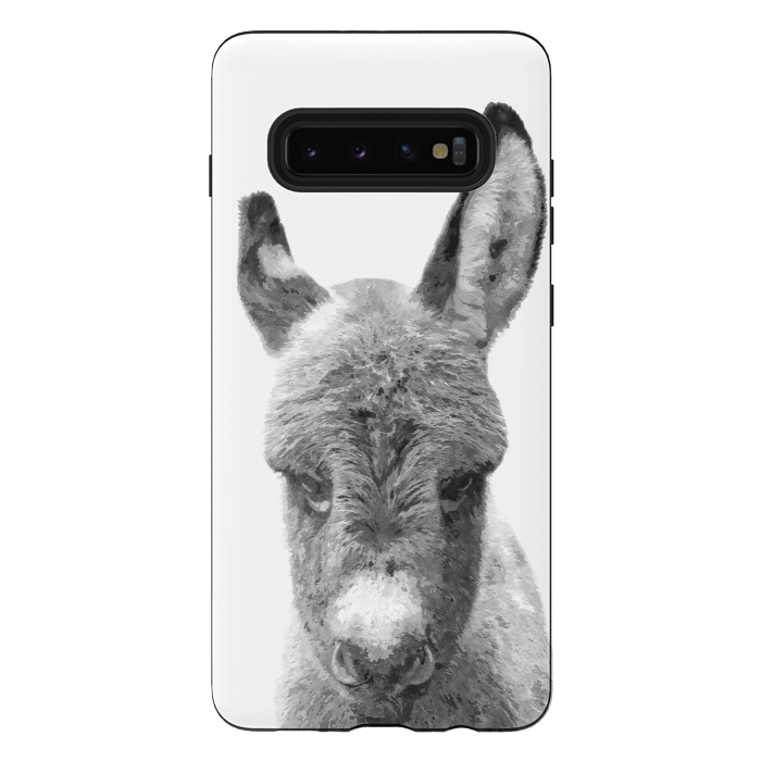 Galaxy S10 plus StrongFit Black and White Baby Donkey by Alemi
