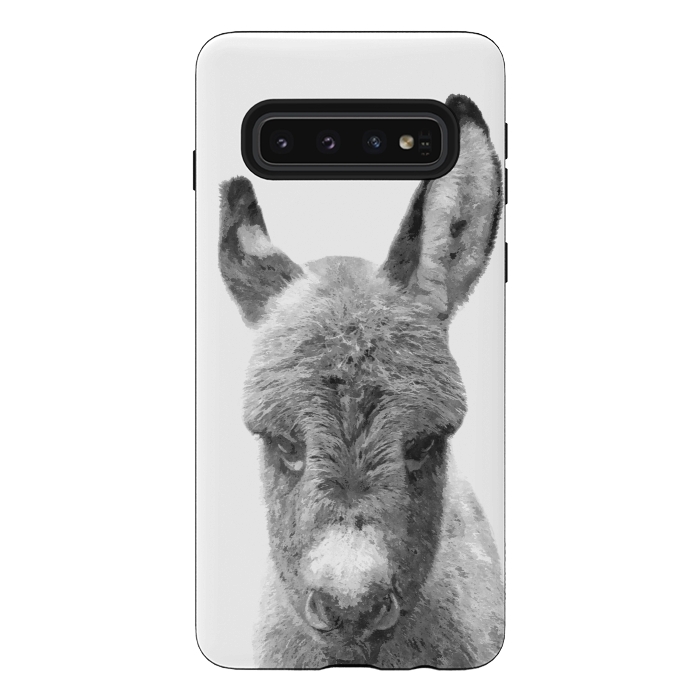 Galaxy S10 StrongFit Black and White Baby Donkey by Alemi