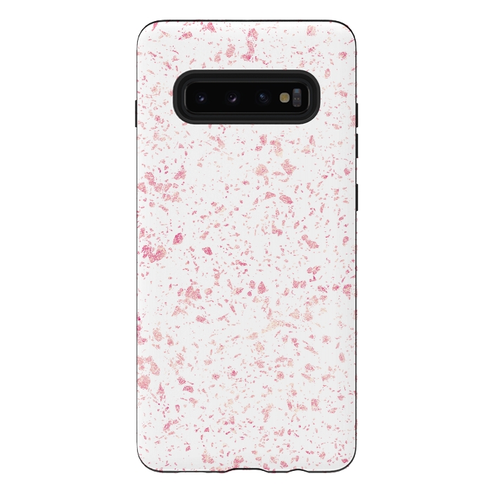 Galaxy S10 plus StrongFit Classy vintage marble rose gold terrazzo design by InovArts