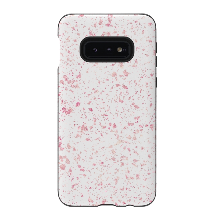 Galaxy S10e StrongFit Classy vintage marble rose gold terrazzo design by InovArts