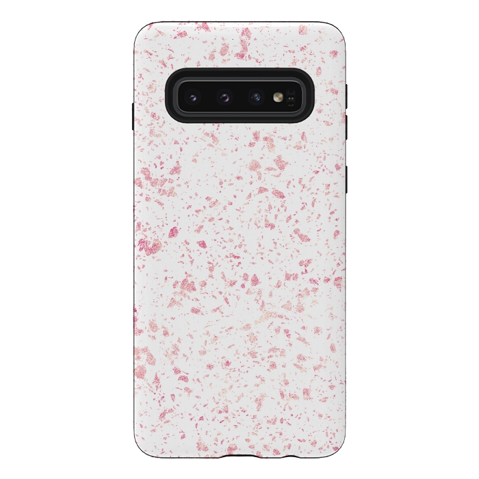 Galaxy S10 StrongFit Classy vintage marble rose gold terrazzo design by InovArts