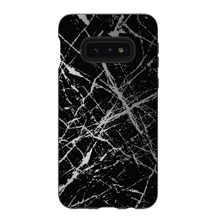 Galaxy S10e StrongFit Silver Splatter 003 by Jelena Obradovic