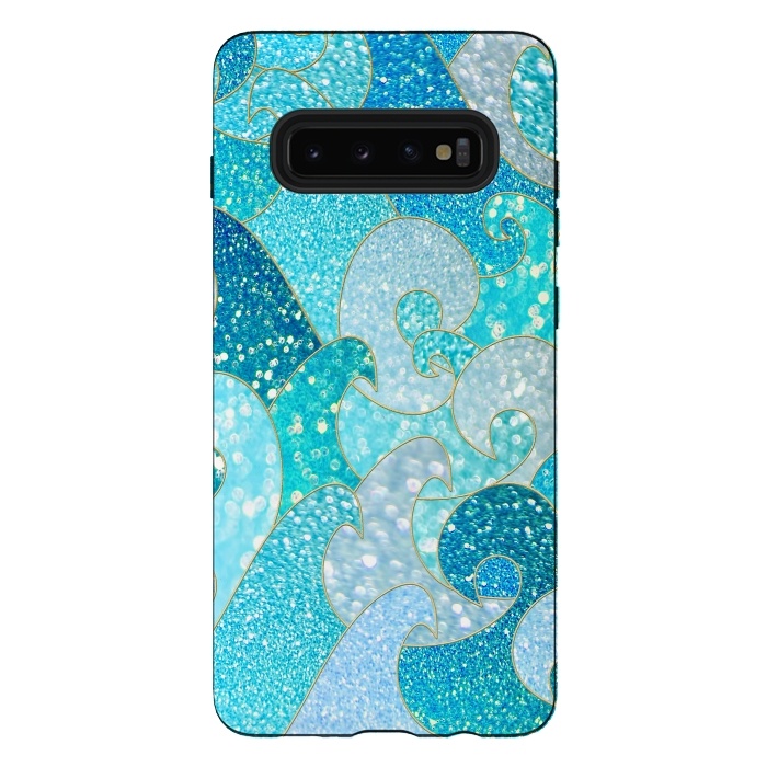 Galaxy S10 plus StrongFit Mermaid Ocean Glitter Waves by  Utart