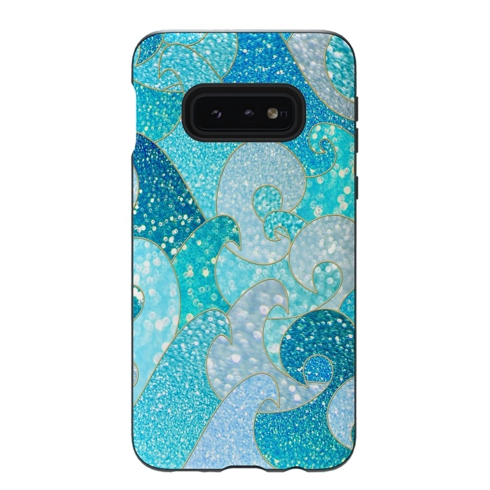 Galaxy S10e StrongFit Mermaid Ocean Glitter Waves by  Utart