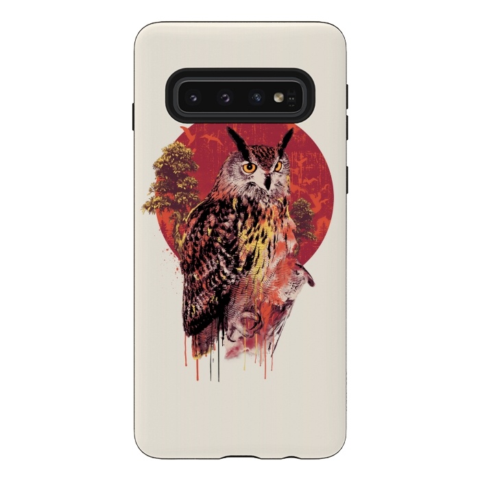 Galaxy S10 StrongFit Owl Red by Riza Peker